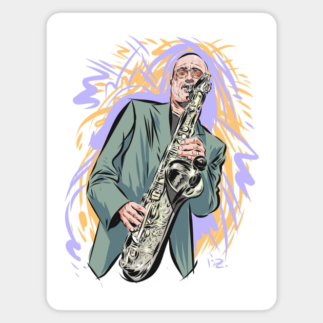 Michael Brecker - An illustration by Paul Cemmick Sticker by PLAYDIGITAL2020